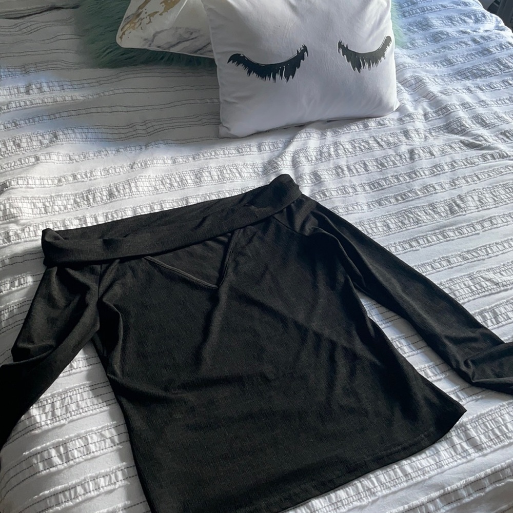 Black Off the Shoulder Long Sleeve